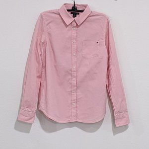 Tommy Hilfiger S/P Pink Button Down Women's Work Shirt 100% Cotton